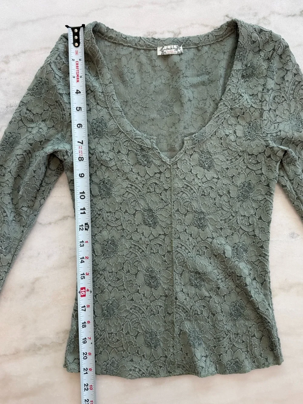Free People Cloud Ride Notch Long Sleeve Ribbed Top Fitted Women Size XS